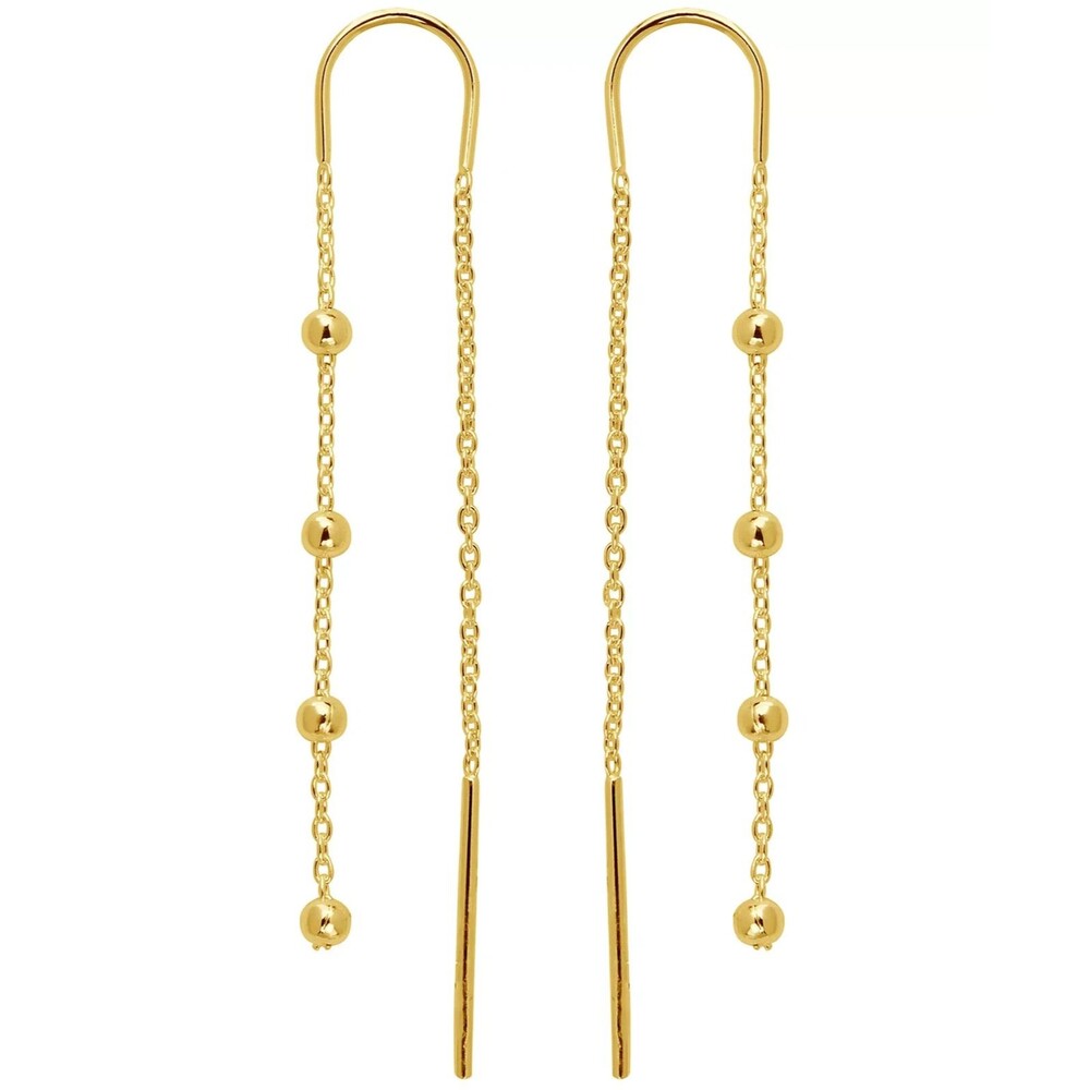 Giani Bernini 18K Gold Plated Sterling Silver Ball Chain Threader Earrings New